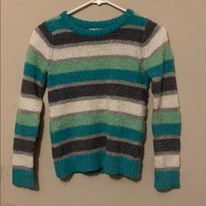 Multi colored fuzzy sweater